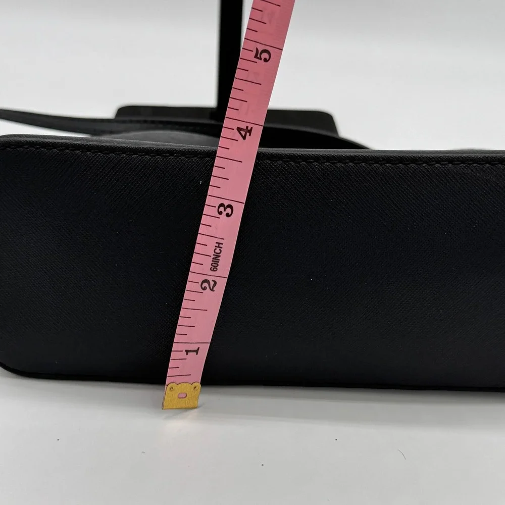 Michael Kors Emmy Black Saffiano Leather Dome Crossbody Bag 9x7 Chain Strap